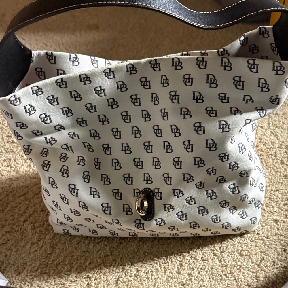 Dooney & Bourke Black and White Monogram Shoulder Bag